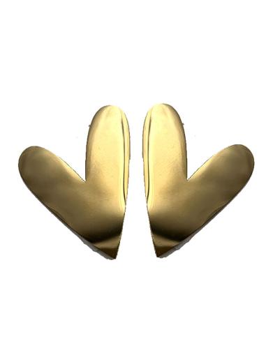 PENDIENTES MIUJER DORADOS DE CORAZON AGATA, PENDIENTES DE DISEÑO EL JARDIN DEL DESEO