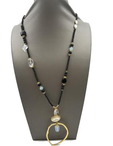 COLLARES PIEDRA NEGROS Y BLANCOS BINOMIO SIEMPRE ELEGANTE