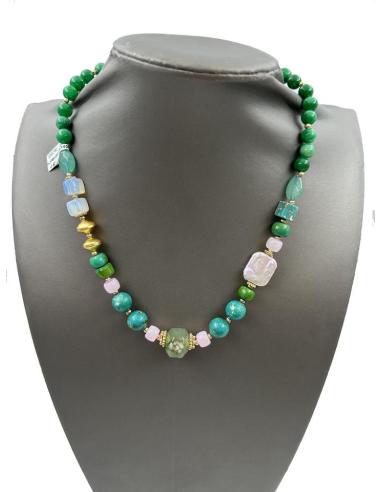 COLLARES PIEDRA CORTOS, JUEGO DE COLOR Y DE FORMAS ORIGINAL