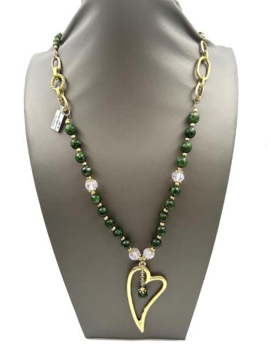 COLLARES LARGOS VERDES CON COLGANTE ORIGINAL DE CORAZON