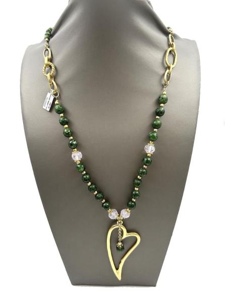 COLLARES LARGOS VERDES CON COLGANTE ORIGINAL DE CORAZON