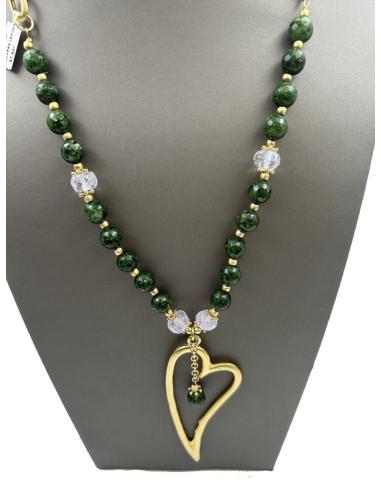 COLLARES LARGOS VERDES CON COLGANTE ORIGINAL DE CORAZON
