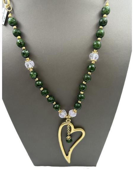 COLLARES LARGOS VERDES CON COLGANTE ORIGINAL DE CORAZON