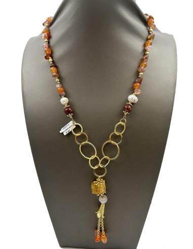 COLLARES NARANJAS TONO CALDERO Y MARRONES PARA LUCIR TU LOOK