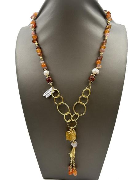 COLLARES NARANJAS TONO CALDERO Y MARRONES PARA LUCIR TU LOOK