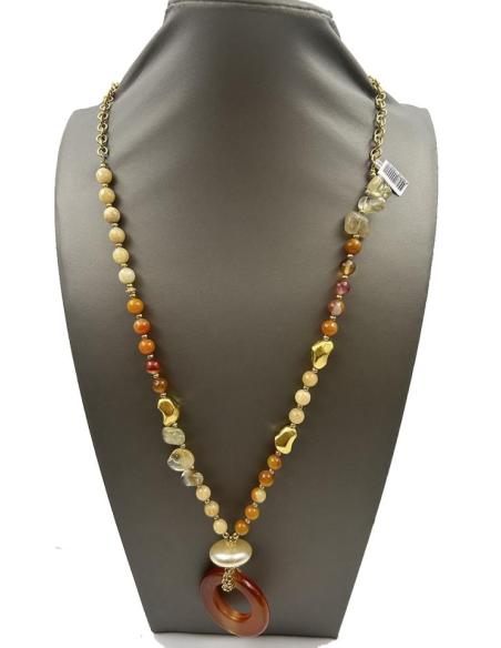 COLLARES LARGOS DE PIEDRA CON ORIGINAL COLGANTE AGATA