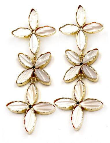 PENDIENTES BLANCOS LARGOS MUY ELEGANTES PARA BODAS