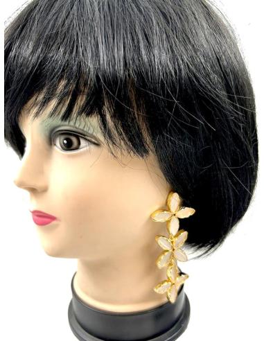 PENDIENTES BLANCOS LARGOS MUY ELEGANTES PARA BODAS