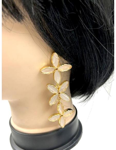 PENDIENTES BLANCOS LARGOS MUY ELEGANTES PARA BODAS