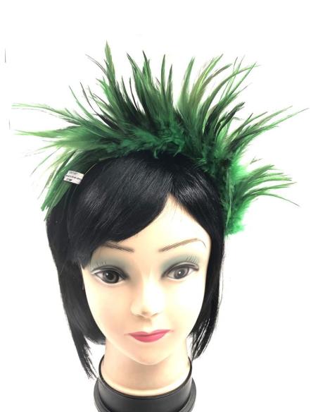 DIADEMAS BODA DE PLUMAS VERDES DISEÑO VINTAGE SOFISTICADO