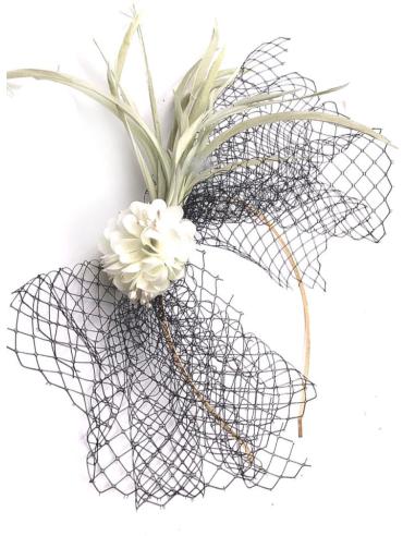 DIADEMAS MUJER CON PLUMAS VERDE SECO DISEÑO AÑOS 20
