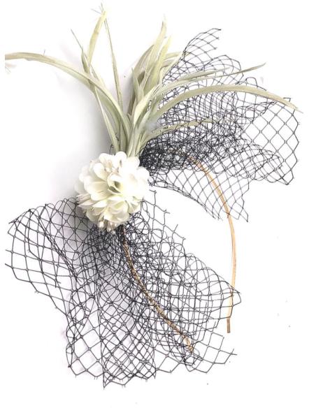 DIADEMAS MUJER CON PLUMAS VERDE SECO DISEÑO AÑOS 20