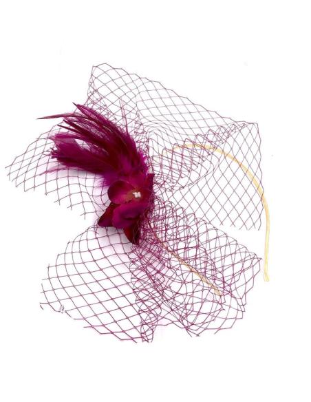 DIADEMAS MUJER BUGAMBILIAS CON PLUMAS DISEÑO AÑOS 20