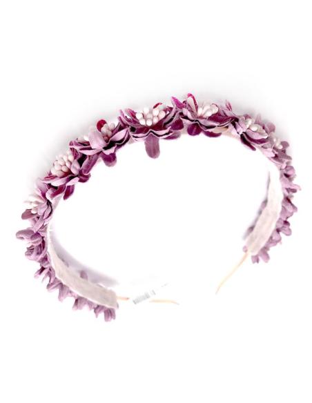 DIADEMAS ROSADO MALVA PARA BODAS Y EVENTOS CON FLORECILLAS