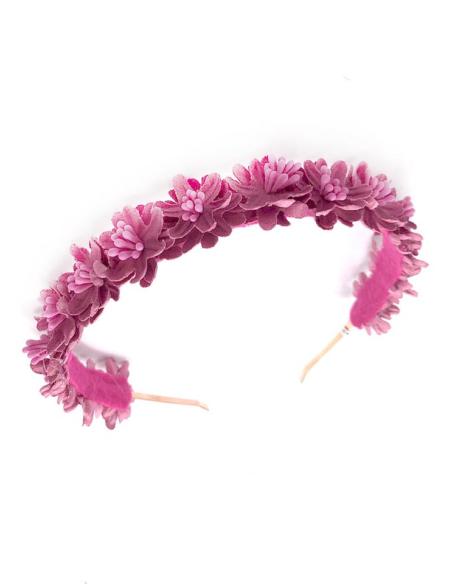 DIADEMAS FUCSIAS PARA BODAS Y EVENTOS CON FLORECILLAS