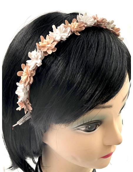 DIADEMAS BODA ROSAS Y BLANCAS CON FLORECITAS PEQUEÑAS