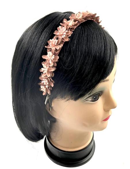 DIADEMAS ROSAS MAQUILLAJE PARA BODAS Y EVENTOS CON FLORECILLAS