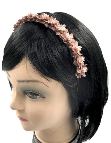 DIADEMAS ROSAS MAQUILLAJE PARA BODAS Y EVENTOS CON FLORECILLAS