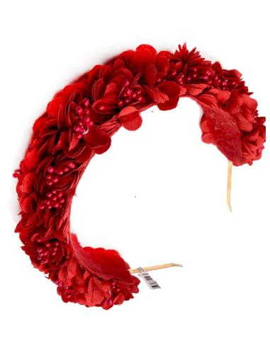 DIADEMAS BODA ROJAS CON FLORES BONITAS ESPECIAL INVITADAS