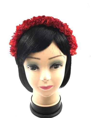 DIADEMAS BODA ROJAS CON FLORES BONITAS ESPECIAL INVITADAS