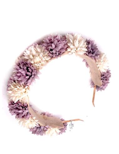 DIADEMAS BODA BLANCAS Y MALVAS CON FLORES BONITAS ESPECIAL INVITADAS