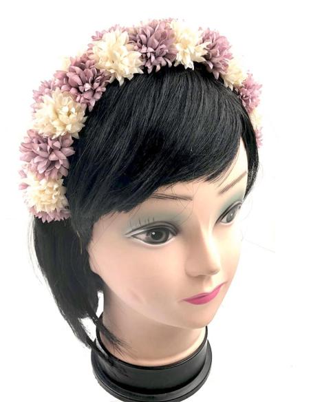 DIADEMAS BODA BLANCAS Y MALVAS CON FLORES BONITAS ESPECIAL INVITADAS