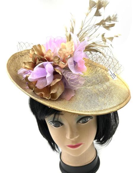TOCADOS  ORO VIEJO PARA BODAS PRECIOSO DISEÑO DE FLOR Y PLUMA