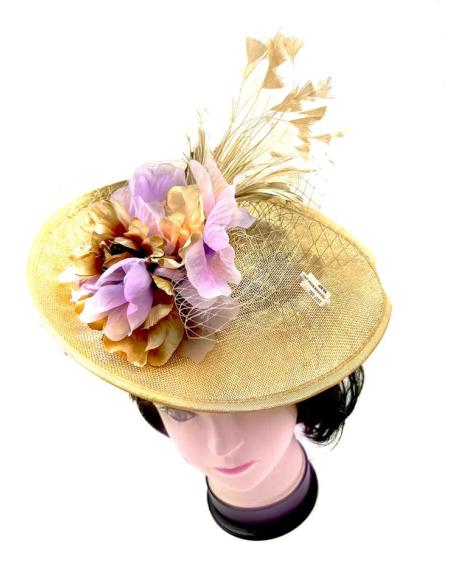 TOCADOS  ORO VIEJO PARA BODAS PRECIOSO DISEÑO DE FLOR Y PLUMA