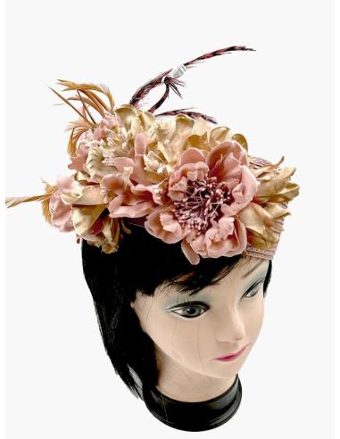 TOCADOS BODA ROSAS Y DORADOS ELEGANTISIMO TRABAJO ARTESANAL