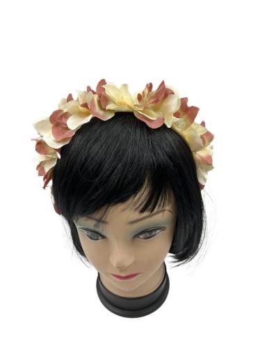 DIADEMAS MUJER PARA BODAS Y EVENTOS ROSAS Y BEIGE CON FLORES