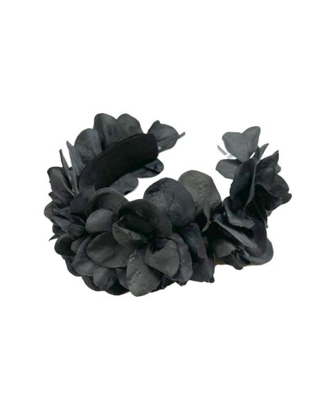 DIADEMAS MUJER NEGRAS PARA BODAS Y EVENTOS CON FLORES