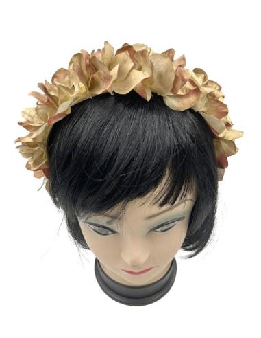DIADEMAS MUJER DORADAS PARA BODAS Y EVENTOS CON FLORES