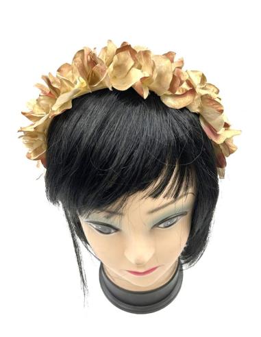 DIADEMAS MUJER DORADAS PARA BODAS Y EVENTOS CON FLORES