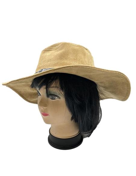 SOMBREROS MUJER CAMEL ESTILO BOHEMIO CON TIRA DECORADA