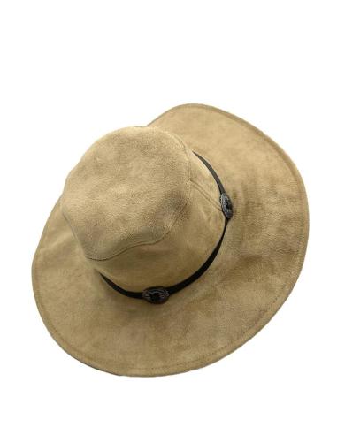 SOMBREROS MUJER CAMEL ESTILO BOHEMIO CON TIRA DECORADA