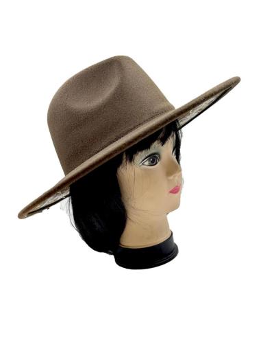 SOMBREROS MUJER MARRONES CHOCOLATE ALA DECORADA LOTO