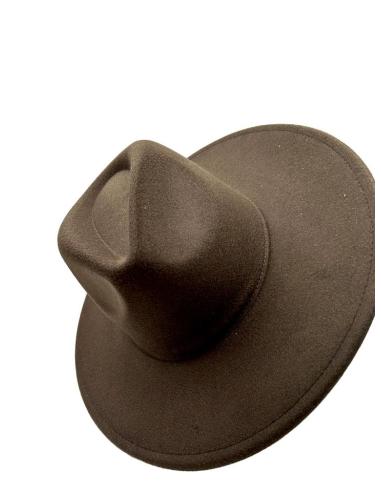 SOMBREROS MUJER MARRONES CHOCOLATE ALA DECORADA LOTO