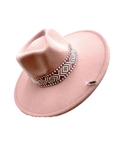 SOMBREROS MUJER ROSAS MAQUILLAJE CON CENEFA AZTECA BICOLOR
