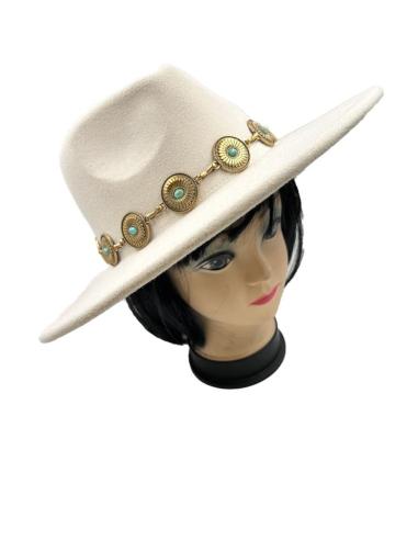 SOMBREROS BLANCOS CRUDO ESTILO IBIZENCO Y  BOHO CADENA DORADA