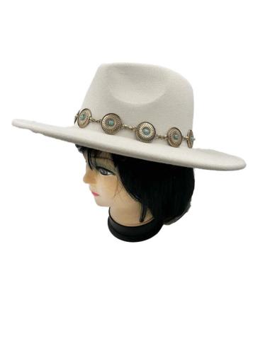 SOMBREROS BLANCOS CRUDO ESTILO IBIZENCO Y  BOHO CADENA DORADA