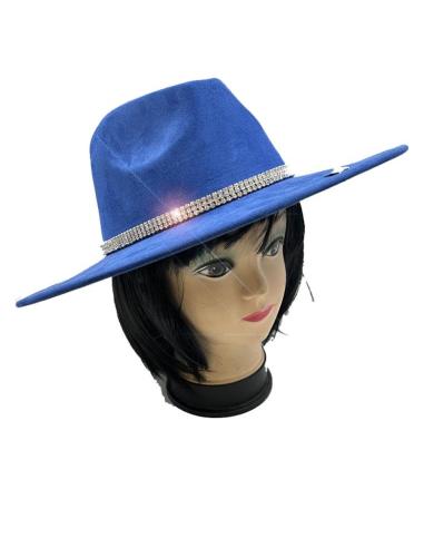 SOMBREROS AZULONES CON DECORACION CHIC DE CRISTAL