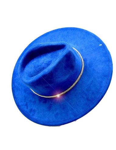 SOMBREROS AZULONES CON DECORACION CHIC DE CRISTAL