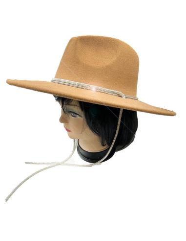 SOMBREROS MARRONES CON BONITA DECORACION CHIC DE CRISTAL