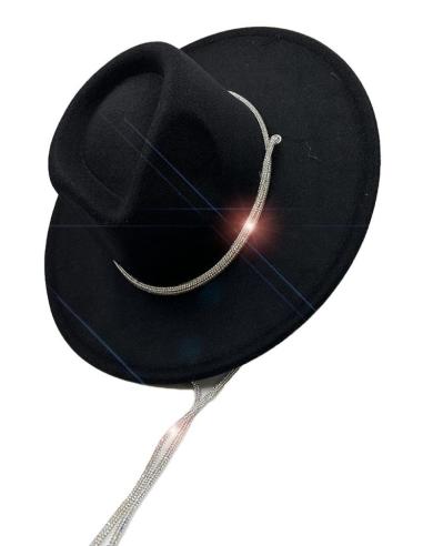 SOMBREROS NEGROS CON BONITA DECORACION CHIC DE CRISTAL
