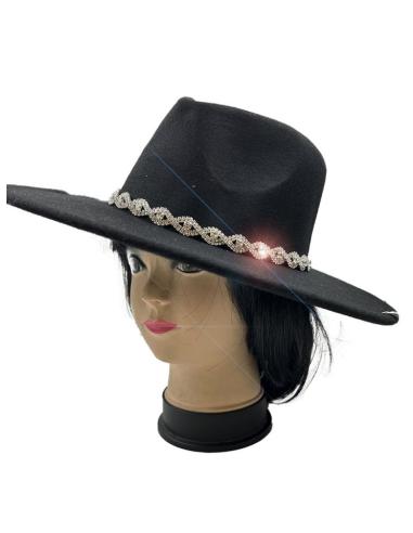 SOMBREROS NEGROS EXCLUSIVOS PEDRERIA CRISTAL FIESTA Y NOCHE