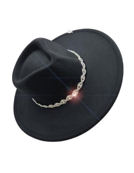 SOMBREROS NEGROS EXCLUSIVOS PEDRERIA CRISTAL FIESTA Y NOCHE