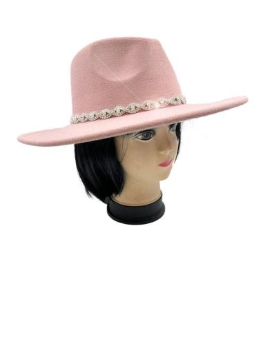 SOMBREROS ROSAS EXCLUSIVOS PEDRERIA CRISTAL FIESTA Y NOCHE