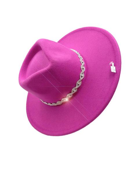 SOMBREROS FUCSIAS EXCLUSIVOS PEDRERIA CRISTAL FIESTA Y NOCHE