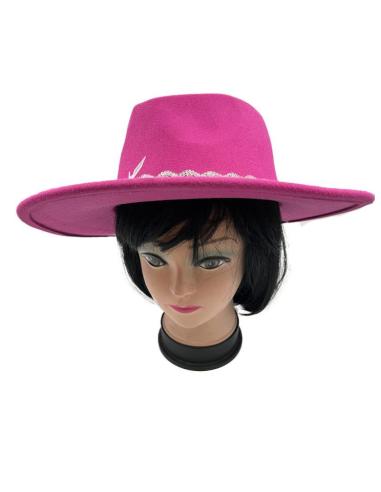 SOMBREROS FUCSIAS EXCLUSIVOS PEDRERIA CRISTAL FIESTA Y NOCHE