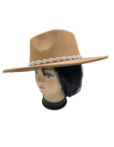 SOMBREROS MARRONES EXCLUSIVA PEDRERIA CRISTAL FIESTA Y NOCHE